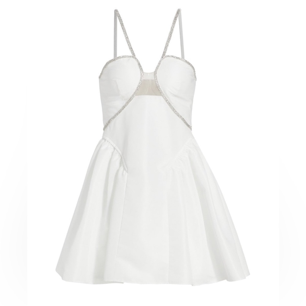 Self-Portrait Embellished Taffeta Minidress